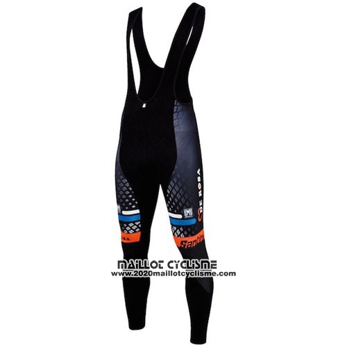 2015 Maillot Ciclismo DE Rose Noir et Orange Manches Longues et Cuissard